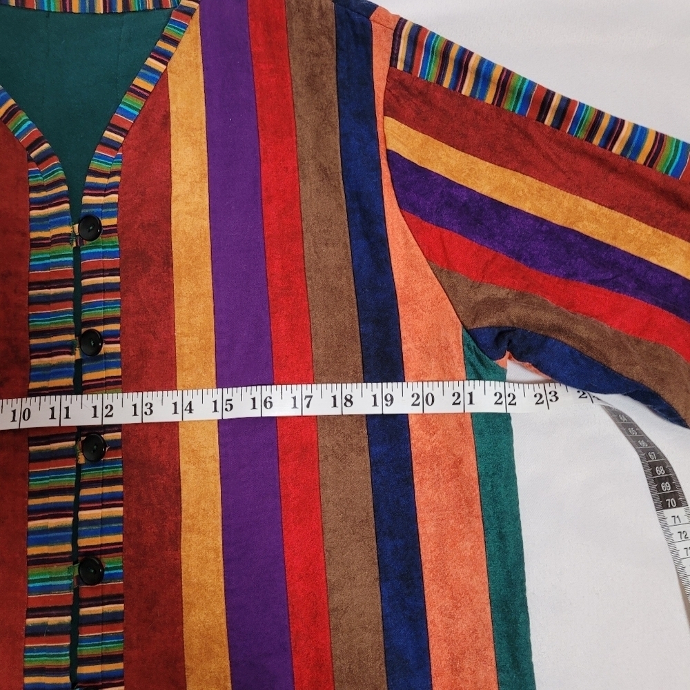 Patchwork Quilted Jacket Vintage No Label Colorfu… - image 7